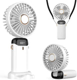 Portable Mini Fan – Handheld & Neck Hanging, 3000mAh, 5-Speed Adjustable