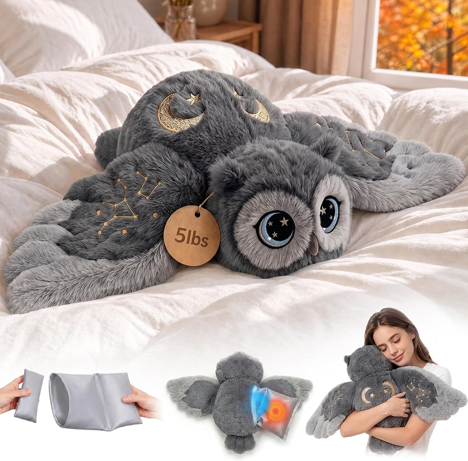 Mewaii Weighted Stuffed Animals Owl Plush, Heatable Coolable, 2-5lbs, 23in