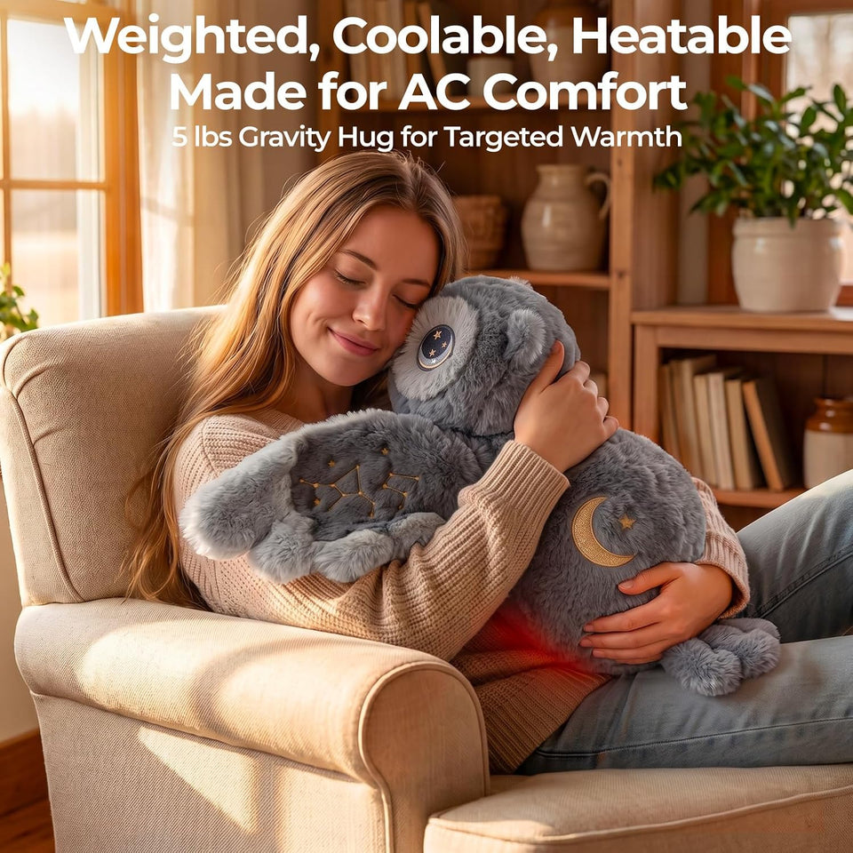 Mewaii Weighted Stuffed Animals Owl Plush, Heatable Coolable, 2-5lbs, 23in