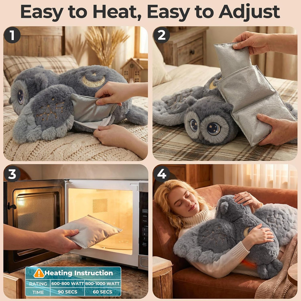 Mewaii Weighted Stuffed Animals Owl Plush, Heatable Coolable, 2-5lbs, 23in