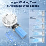 Portable Mini Fan – Handheld & Neck Hanging, 3000mAh, 5-Speed Adjustable
